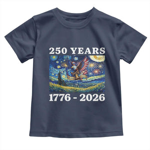 250th America Anniversary Toddler T Shirt Starry Night Patriotic Eagle Liberty Bell American Flag TS14 Navy Print Your Wear