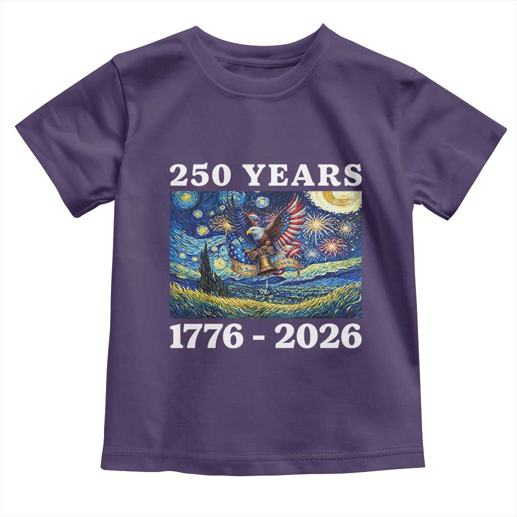 250th America Anniversary Toddler T Shirt Starry Night Patriotic Eagle Liberty Bell American Flag TS14 Purple Print Your Wear