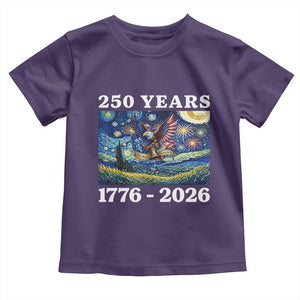 250th America Anniversary Toddler T Shirt Starry Night Patriotic Eagle Liberty Bell American Flag TS14 Purple Print Your Wear