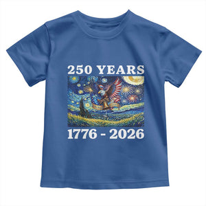 250th America Anniversary Toddler T Shirt Starry Night Patriotic Eagle Liberty Bell American Flag TS14 Royal Blue Print Your Wear