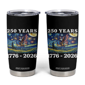 250th America Anniversary Tumbler Cup Starry Night Patriotic Eagle Liberty Bell American Flag TS14 Black Print Your Wear