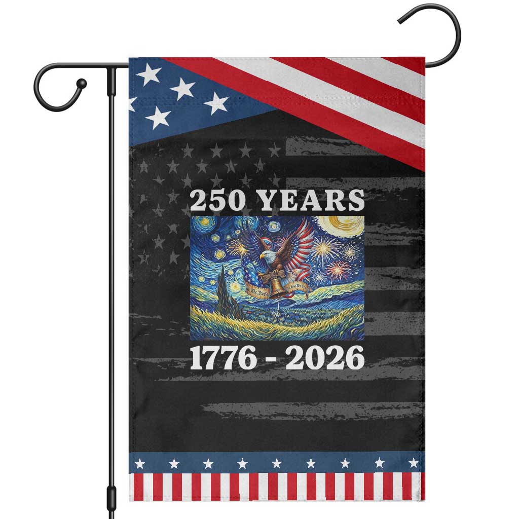 250th America Anniversary Patriotic Garden Flag Starry Night Patriotic Eagle Liberty Bell American Flag TS14 Distressed Black Blue Print Your Wear
