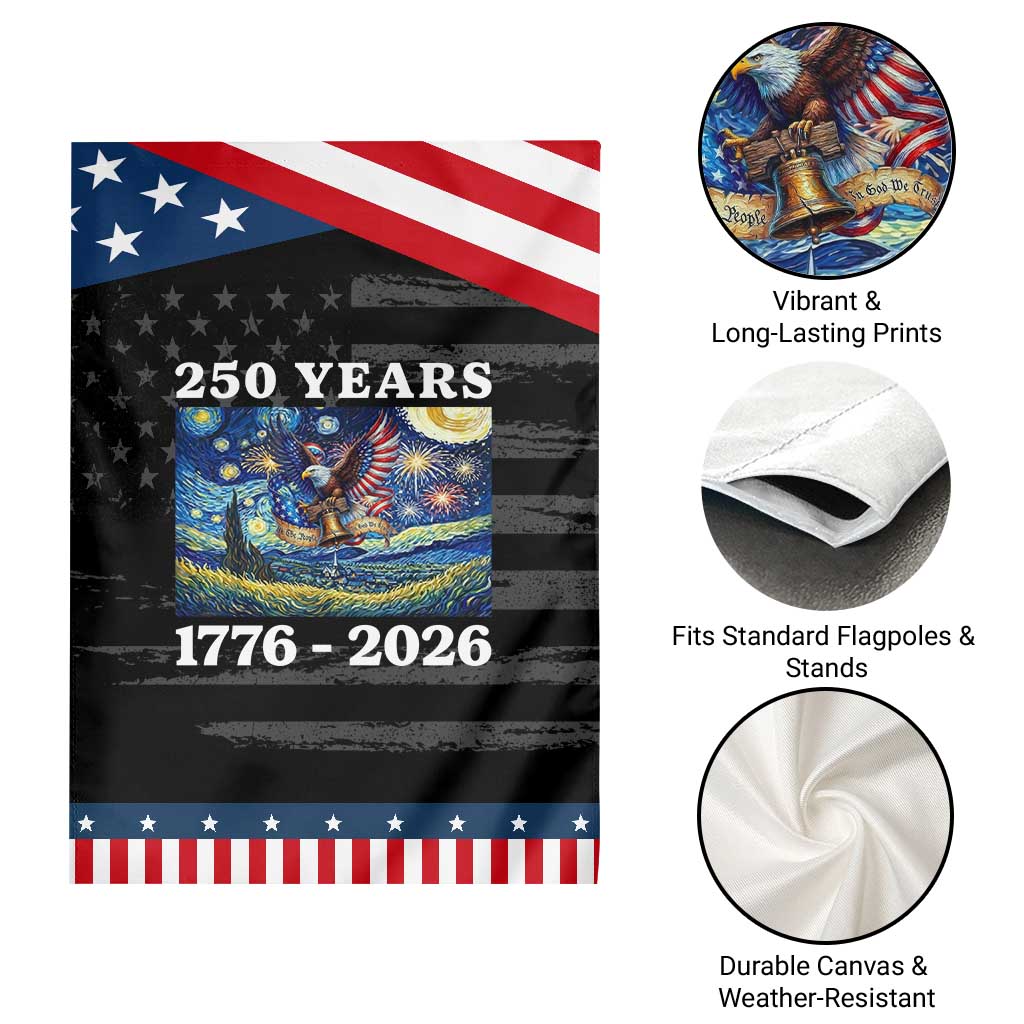 250th America Anniversary Patriotic Garden Flag Starry Night Patriotic Eagle Liberty Bell American Flag TS14 Print Your Wear