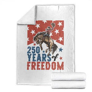 American Rodeo 250th Anniversary Throw Blanket Western Cowboy Patriotic Fourth of July TS14 White Print Your Wear