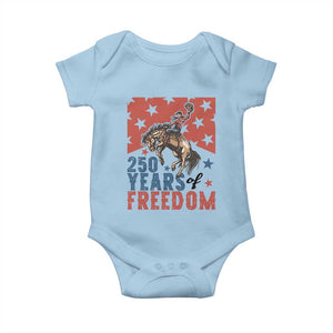 American Rodeo 250th Anniversary Baby Onesie Western Cowboy Patriotic Fourth of July TS14 Light Blue Print Your Wear