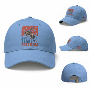 American Rodeo 250th Anniversary Baseball Cap Western Cowboy Patriotic Fourth of July TS14 Baseball Cap Universal Fit Light Blue Print Your Wear