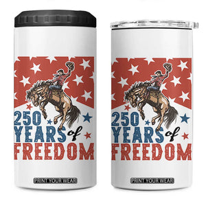 American Rodeo 250th Anniversary 4 in 1 Can Cooler Tumbler Western Cowboy Patriotic Fourth of July TS14 One Size: 16 oz White Print Your Wear
