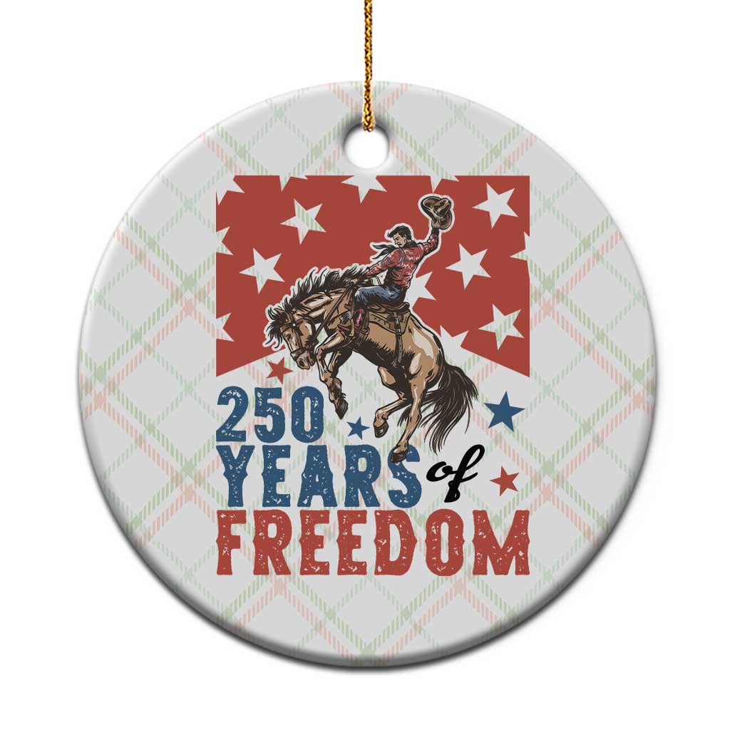 American Rodeo 250th Anniversary Ceramic Ornament Western Cowboy Patriotic Fourth of July TS14 1pc Christmas Plaid Print Your Wear
