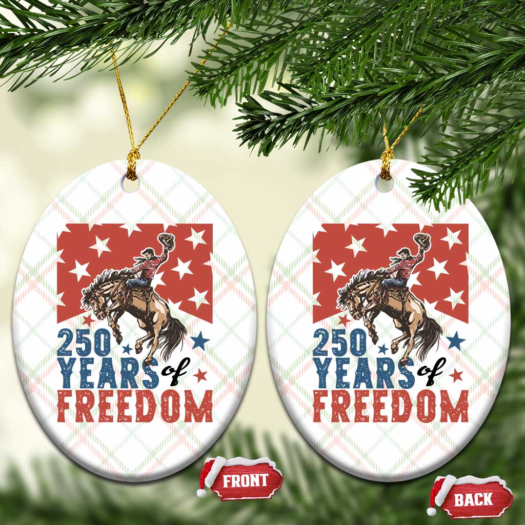 American Rodeo 250th Anniversary Ceramic Ornament Western Cowboy Patriotic Fourth of July TS14 Print Your Wear