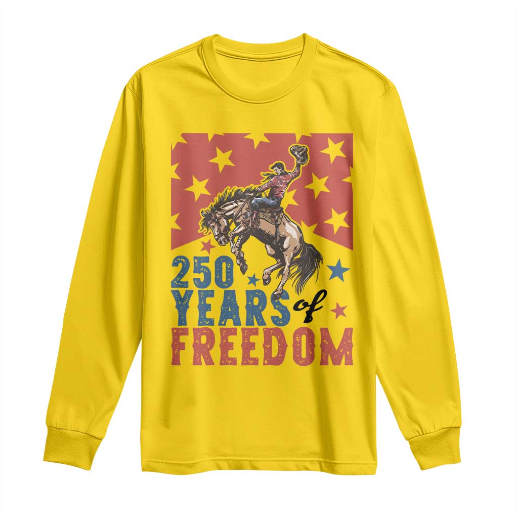 American Rodeo 250th Anniversary Long Sleeve Shirt Western Cowboy Patriotic Fourth of July TS14 Daisy Print Your Wear