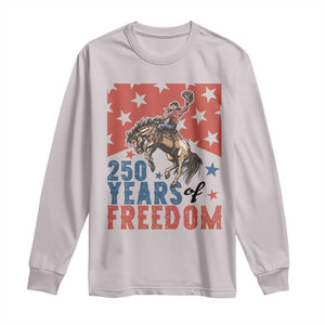 American Rodeo 250th Anniversary Long Sleeve Shirt Western Cowboy Patriotic Fourth of July TS14 Ice Gray Print Your Wear