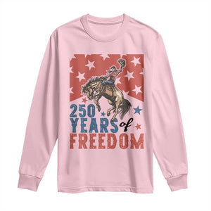 American Rodeo 250th Anniversary Long Sleeve Shirt Western Cowboy Patriotic Fourth of July TS14 Light Pink Print Your Wear