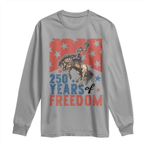 American Rodeo 250th Anniversary Long Sleeve Shirt Western Cowboy Patriotic Fourth of July TS14 Sport Gray Print Your Wear