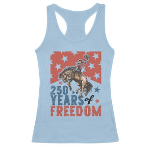 American Rodeo 250th Anniversary Racerback Tank Top Western Cowboy Patriotic Fourth of July TS14 Light Blue Print Your Wear