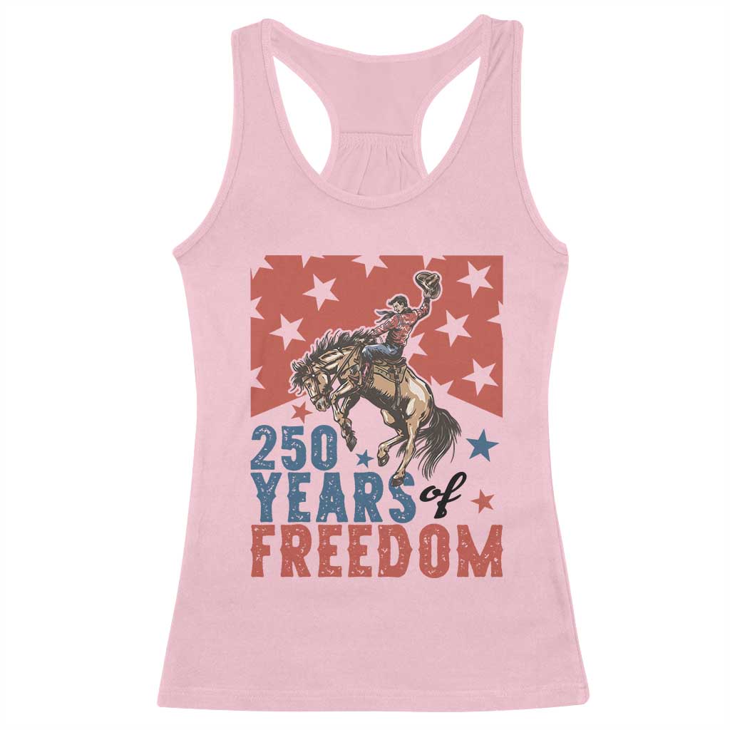 American Rodeo 250th Anniversary Racerback Tank Top Western Cowboy Patriotic Fourth of July TS14 Light Pink Print Your Wear