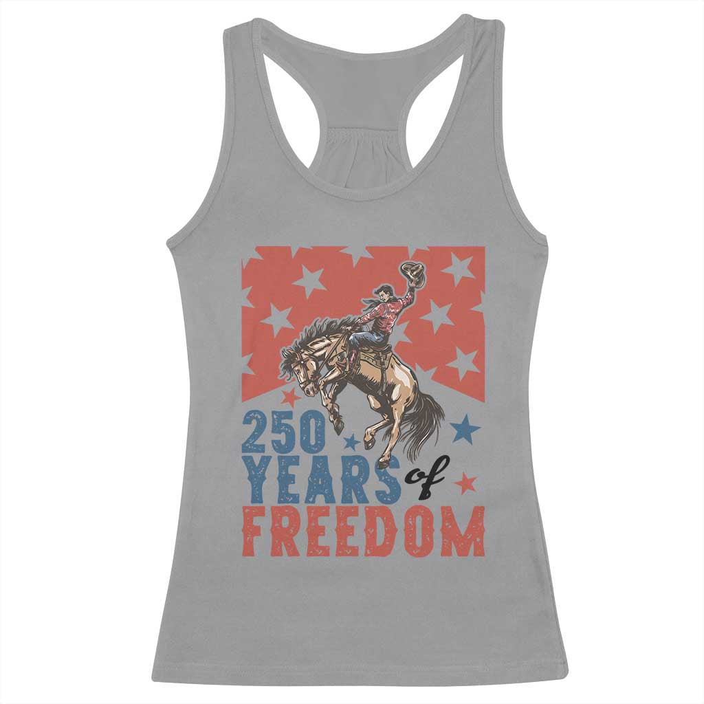 American Rodeo 250th Anniversary Racerback Tank Top Western Cowboy Patriotic Fourth of July TS14 Sport Gray Print Your Wear