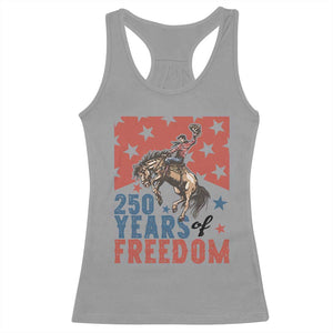 American Rodeo 250th Anniversary Racerback Tank Top Western Cowboy Patriotic Fourth of July TS14 Sport Gray Print Your Wear