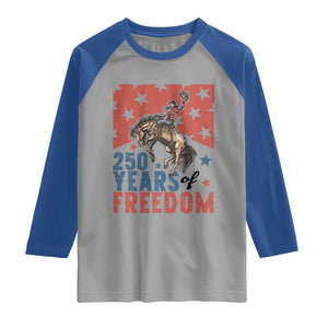 American Rodeo 250th Anniversary Raglan Shirt Western Cowboy Patriotic Fourth of July TS14 Sport Gray Royal Print Your Wear