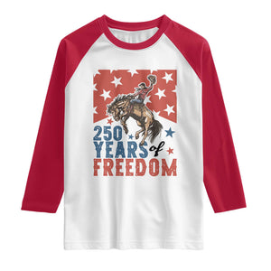 American Rodeo 250th Anniversary Raglan Shirt Western Cowboy Patriotic Fourth of July TS14 White Red Print Your Wear