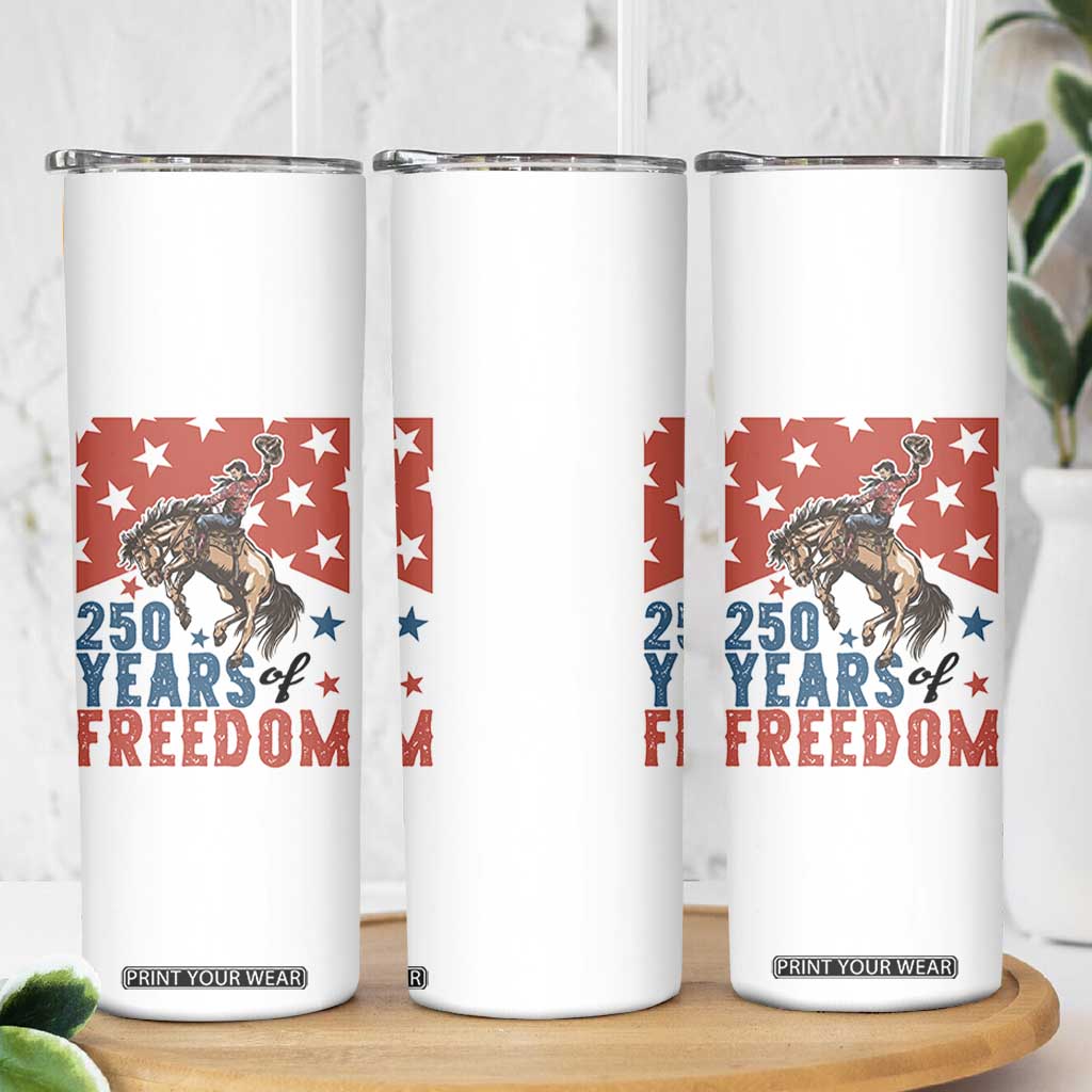 American Rodeo 250th Anniversary Skinny Tumbler Western Cowboy Patriotic Fourth of July TS14 Print Your Wear