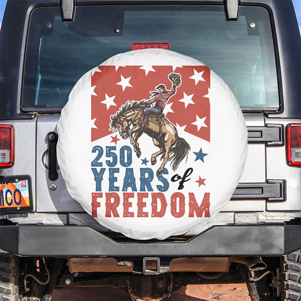 American Rodeo 250th Anniversary Spare Tire Cover Western Cowboy Patriotic Fourth of July TS14 No hole White Print Your Wear