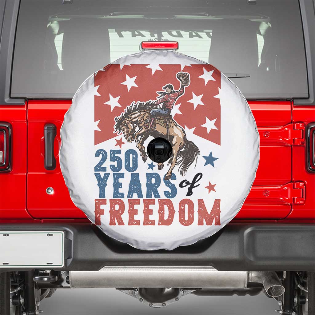 American Rodeo 250th Anniversary Spare Tire Cover Western Cowboy Patriotic Fourth of July TS14 White Print Your Wear