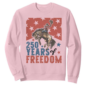 American Rodeo 250th Anniversary Sweatshirt Western Cowboy Patriotic Fourth of July TS14 Light Pink Print Your Wear