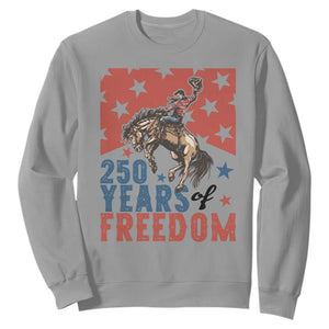 American Rodeo 250th Anniversary Sweatshirt Western Cowboy Patriotic Fourth of July TS14 Sport Gray Print Your Wear