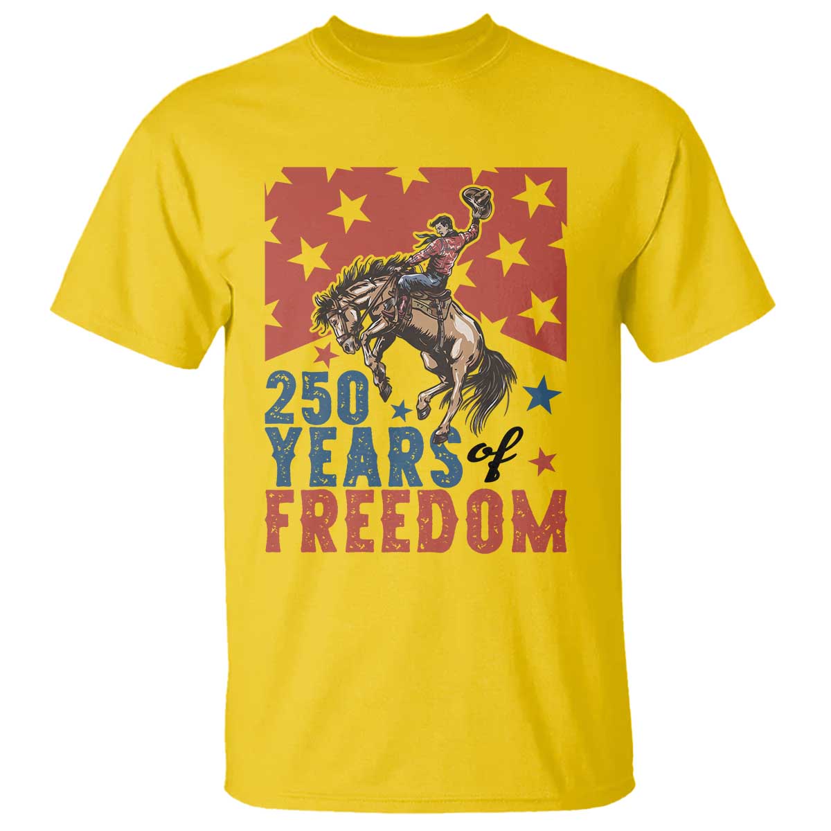 American Rodeo 250th Anniversary T Shirt Western Cowboy Patriotic Fourth of July TS14 Daisy Print Your Wear