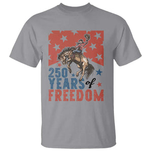 American Rodeo 250th Anniversary T Shirt Western Cowboy Patriotic Fourth of July TS14 Sport Gray Print Your Wear