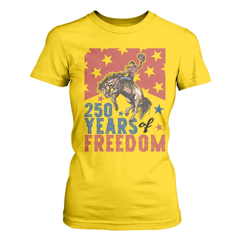American Rodeo 250th Anniversary T Shirt For Women Western Cowboy Patriotic Fourth of July TS14 Daisy Print Your Wear