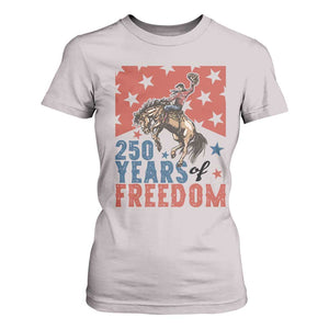American Rodeo 250th Anniversary T Shirt For Women Western Cowboy Patriotic Fourth of July TS14 Ice Gray Print Your Wear
