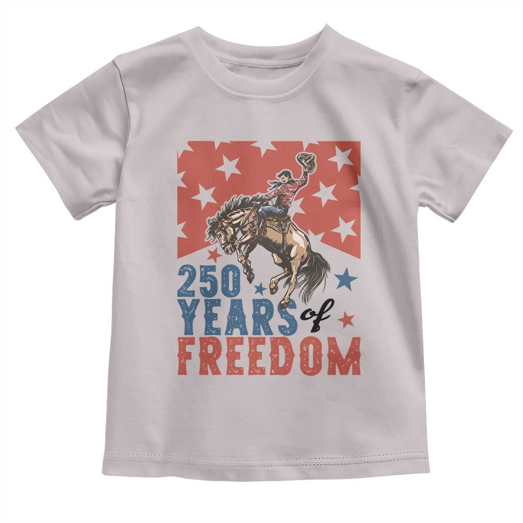 American Rodeo 250th Anniversary Toddler T Shirt Western Cowboy Patriotic Fourth of July TS14 Ice Gray Print Your Wear