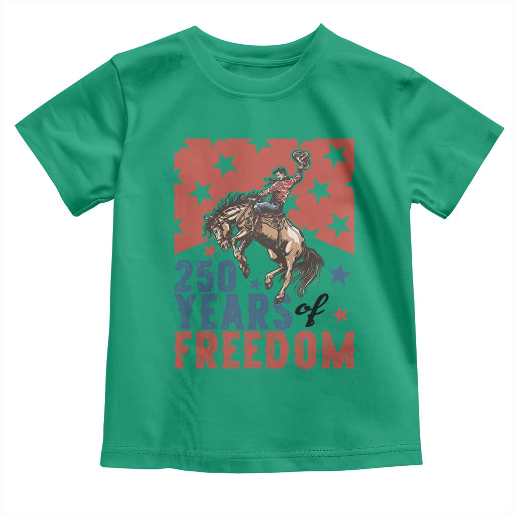 American Rodeo 250th Anniversary Toddler T Shirt Western Cowboy Patriotic Fourth of July TS14 Irish Green Print Your Wear