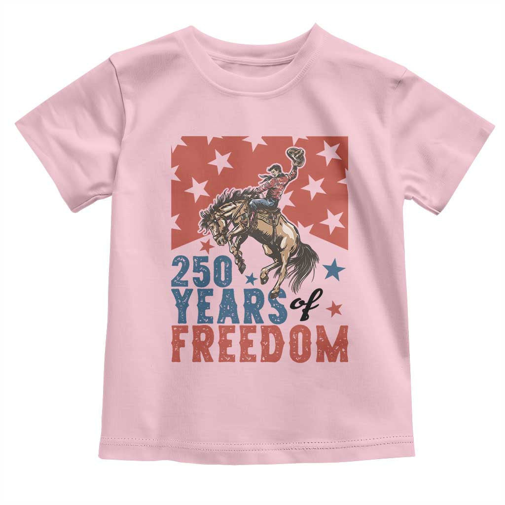 American Rodeo 250th Anniversary Toddler T Shirt Western Cowboy Patriotic Fourth of July TS14 Light Pink Print Your Wear