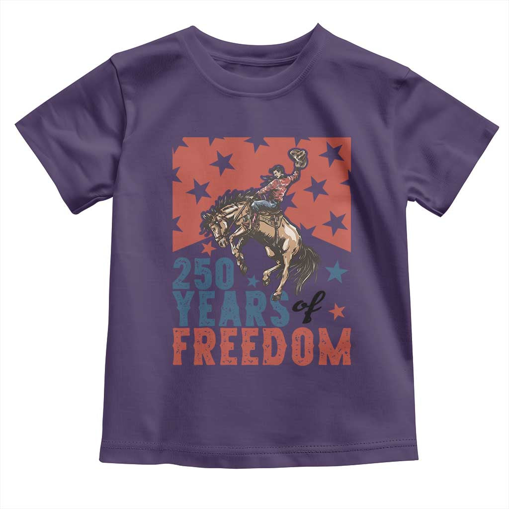 American Rodeo 250th Anniversary Toddler T Shirt Western Cowboy Patriotic Fourth of July TS14 Purple Print Your Wear