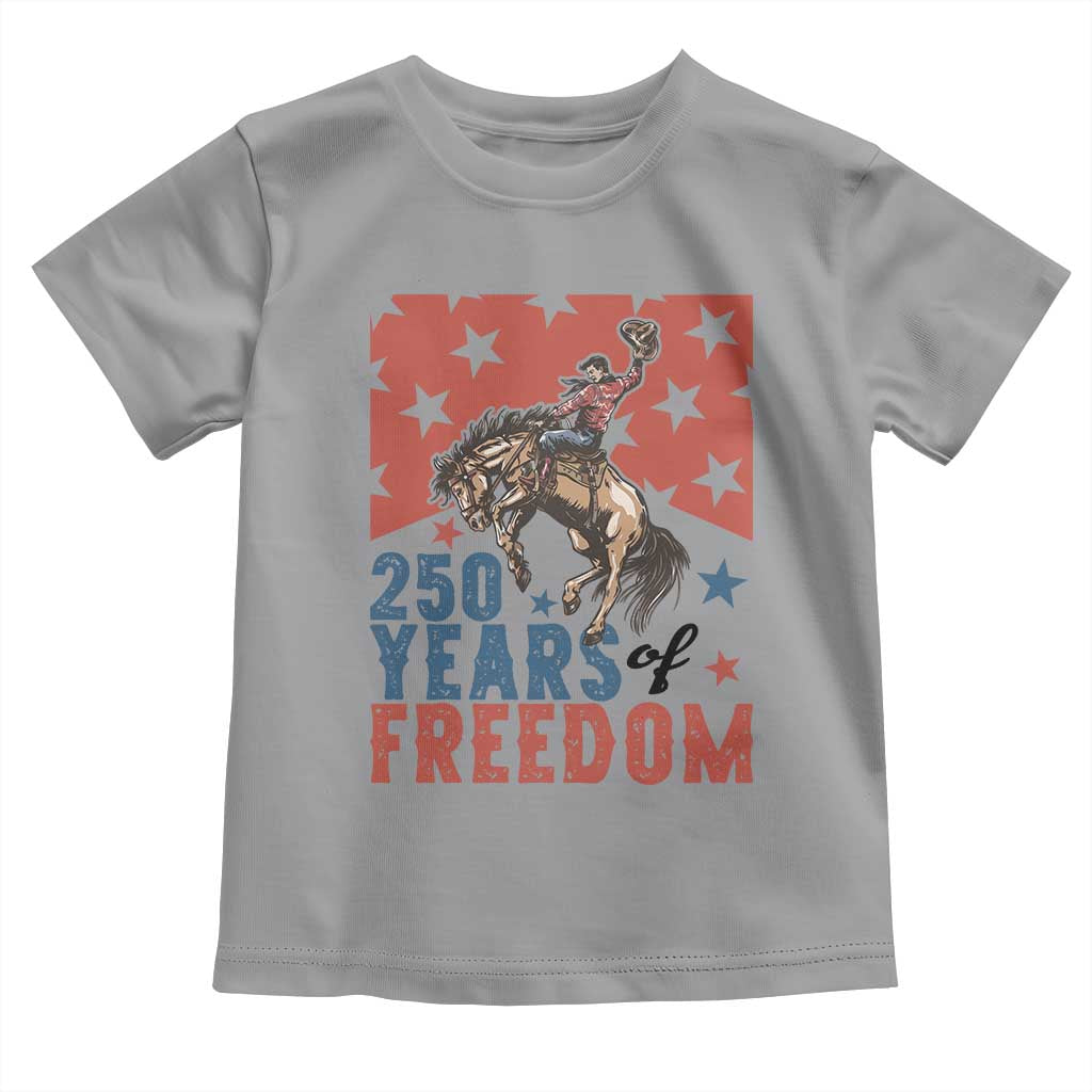 American Rodeo 250th Anniversary Toddler T Shirt Western Cowboy Patriotic Fourth of July TS14 Sport Gray Print Your Wear