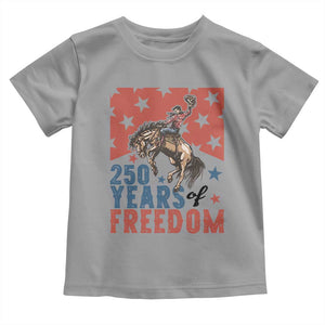 American Rodeo 250th Anniversary Toddler T Shirt Western Cowboy Patriotic Fourth of July TS14 Sport Gray Print Your Wear