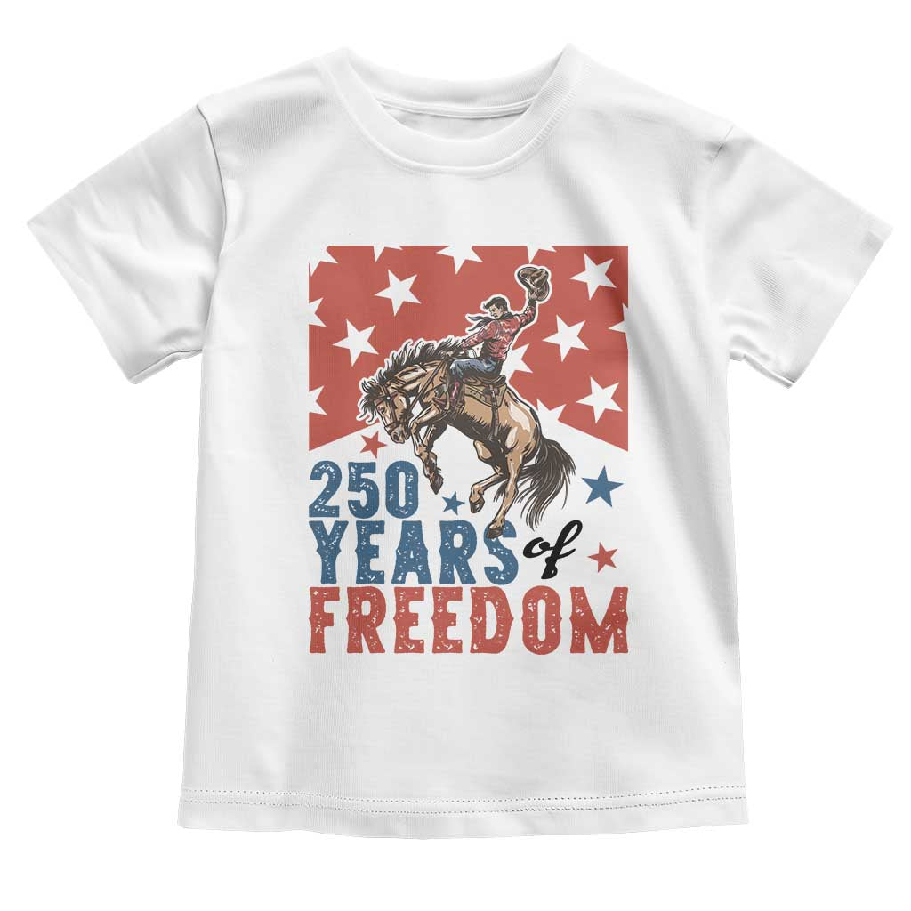American Rodeo 250th Anniversary Toddler T Shirt Western Cowboy Patriotic Fourth of July TS14 White Print Your Wear