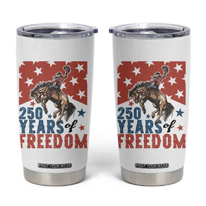 American Rodeo 250th Anniversary Tumbler Cup Western Cowboy Patriotic Fourth of July TS14 White Print Your Wear