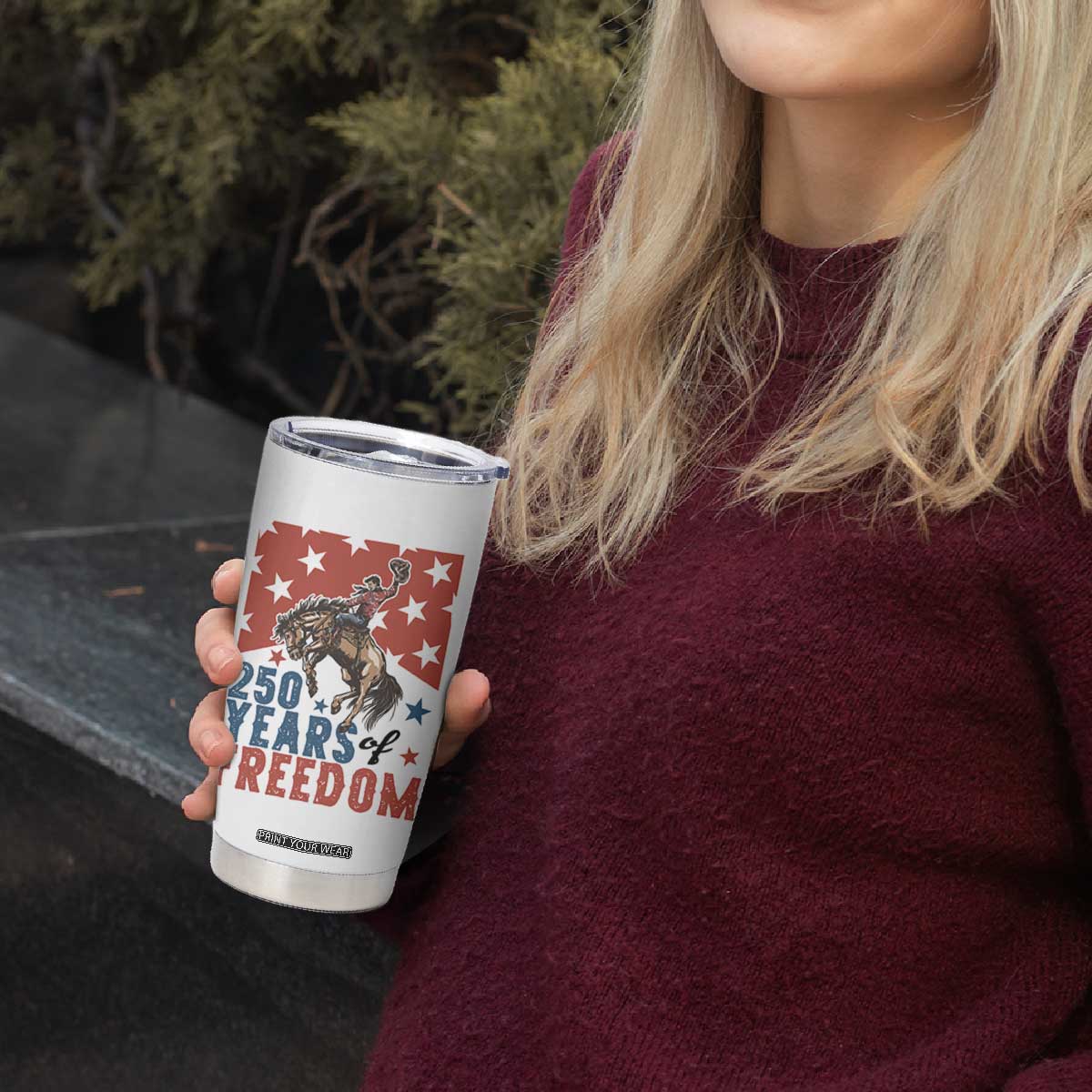 American Rodeo 250th Anniversary Tumbler Cup Western Cowboy Patriotic Fourth of July TS14 Print Your Wear