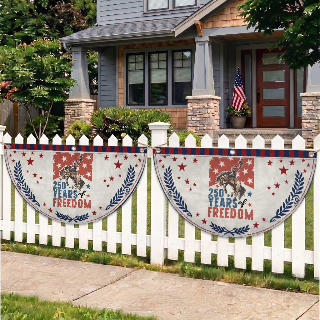 American Rodeo 250th Anniversary Patriotic Fan Flag Western Cowboy Fourth of July