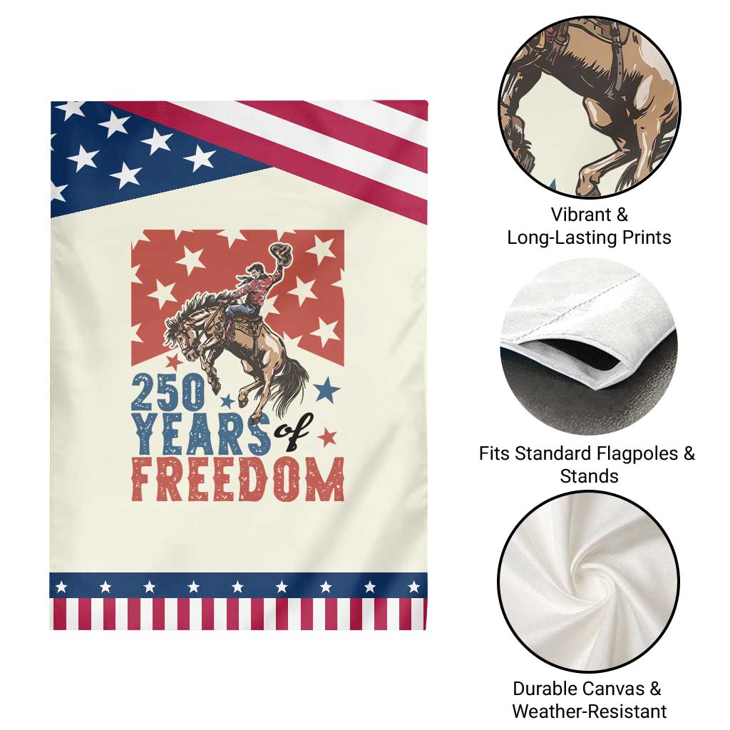 American Rodeo 250th Anniversary Patriotic Garden Flag Western Cowboy Patriotic Fourth of July TS14 Print Your Wear