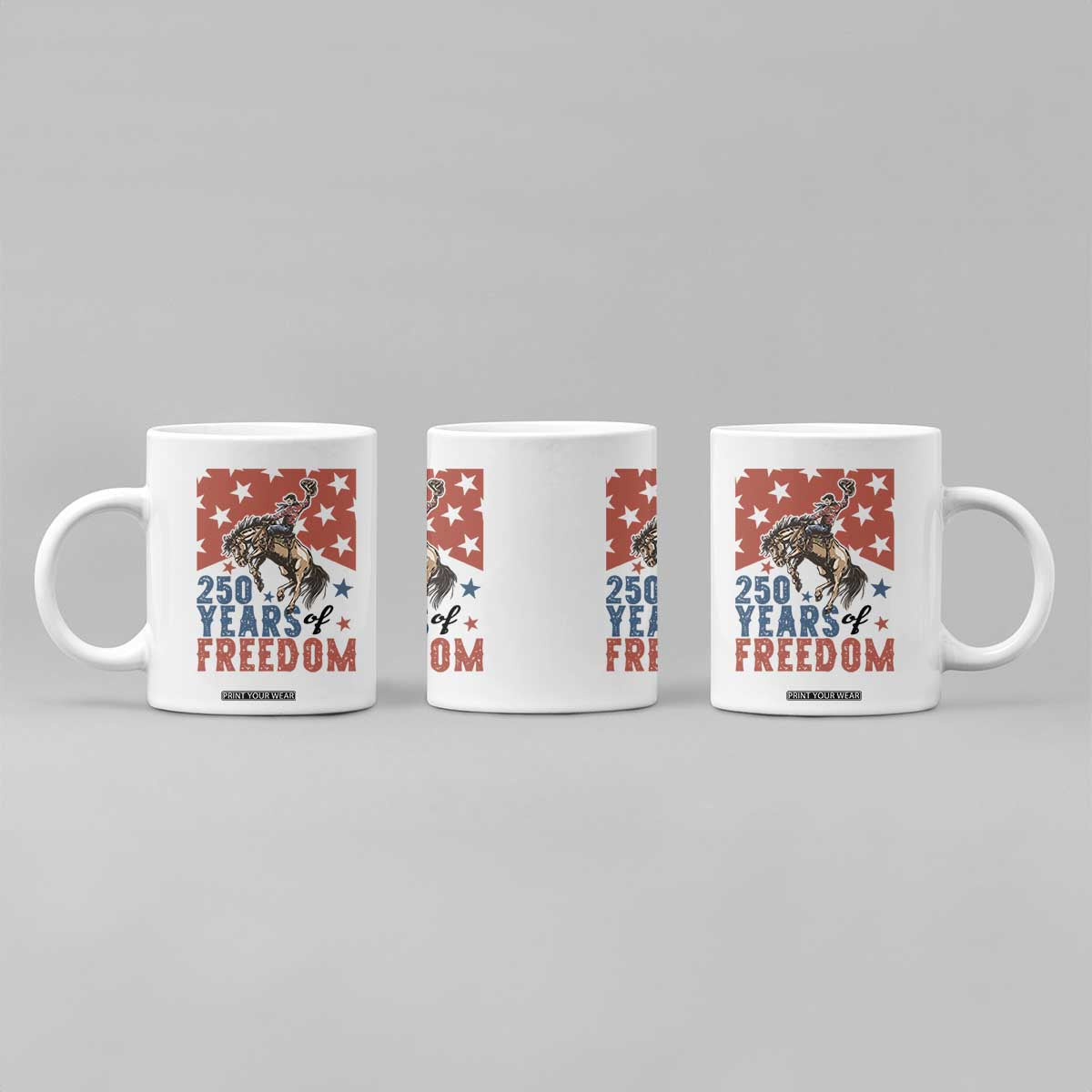 American Rodeo 250th Anniversary Coffee Mug Western Cowboy Patriotic Fourth of July TS14 Print Your Wear