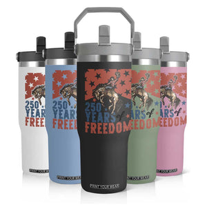 American Rodeo 250th Anniversary Flip Straw Tumbler Western Cowboy Patriotic Fourth of July TS14 Print Your Wear