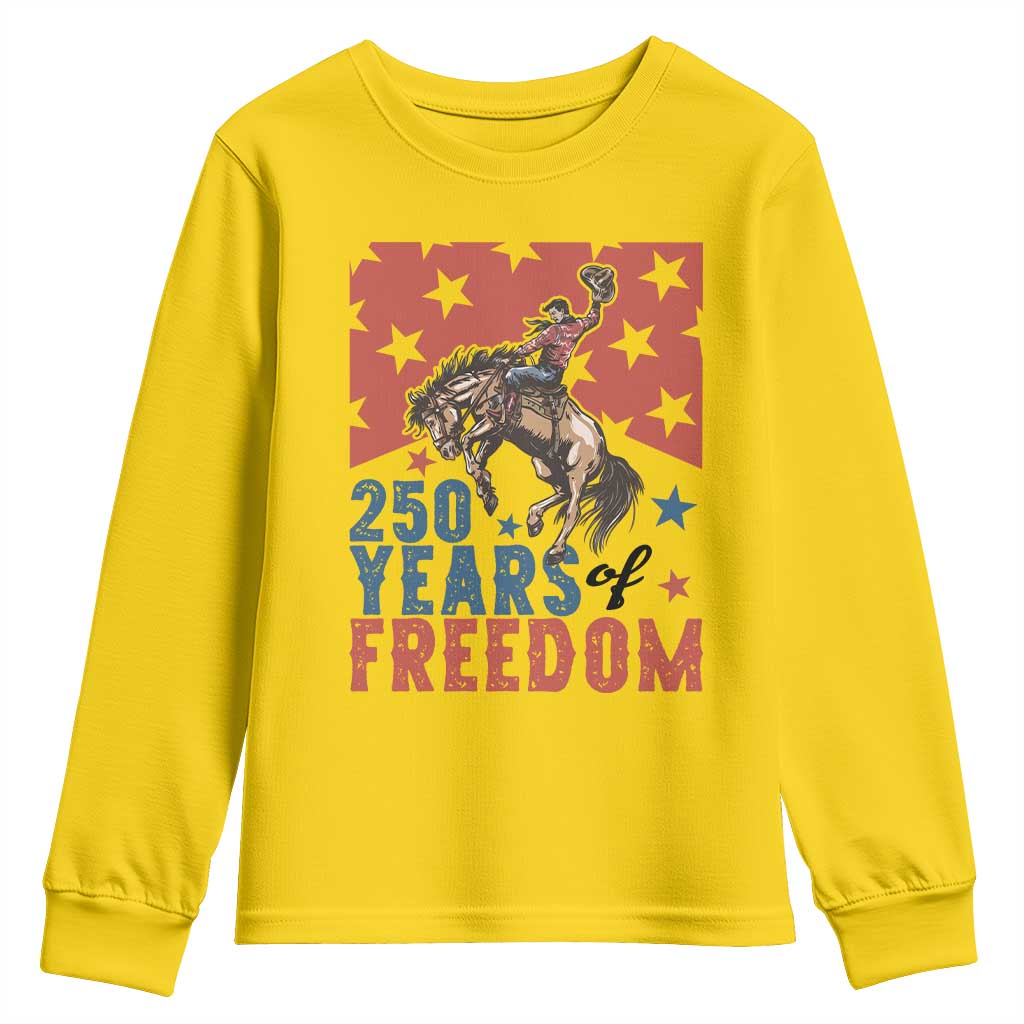 American Rodeo 250th Anniversary Youth Sweatshirt Western Cowboy Patriotic Fourth of July TS14 Daisy Print Your Wear