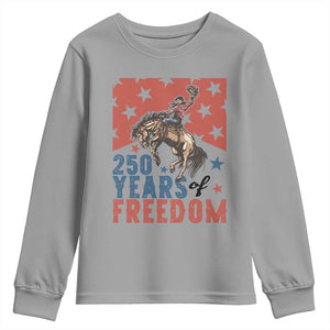 American Rodeo 250th Anniversary Youth Sweatshirt Western Cowboy Patriotic Fourth of July TS14 Sport Gray Print Your Wear