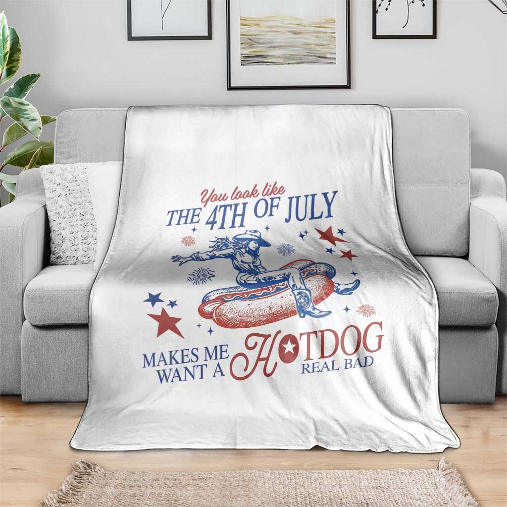 Western Cowgirl You Look Like the 4th of July Throw Blanket Makes Me Want A Hot Dog Real Bad TS14 Print Your Wear