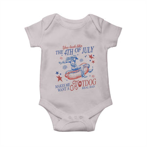 Western Cowgirl You Look Like the 4th of July Baby Onesie Makes Me Want A Hot Dog Real Bad TS14 Ice Gray Print Your Wear