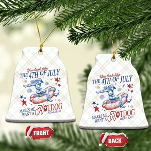 Western Cowgirl You Look Like the 4th of July Ceramic Ornament Makes Me Want A Hot Dog Real Bad TS14 Print Your Wear